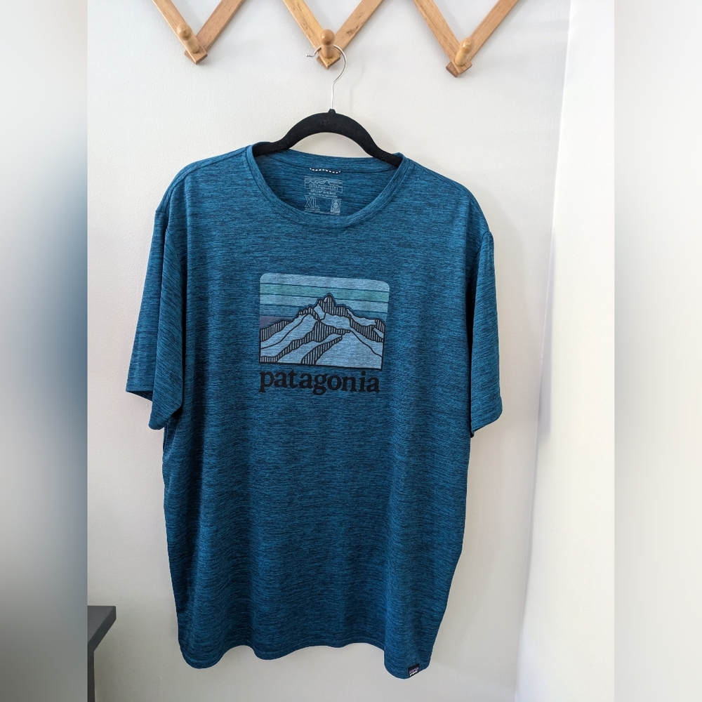 Patagonia Men's XL Teal Mountain Graphic Tee